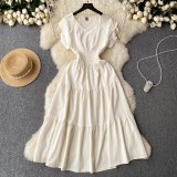 Women vintage pleated Long Dress