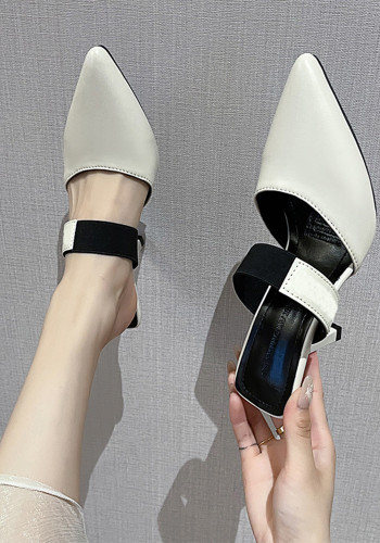 Plus Size Sandals Women's Summer Fashion Outdoor Wear Stiletto High Heels Pointed Toe Slipper