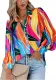 Autumn Fashion Casual Long Sleeve V-Neck Button Printed Shirt