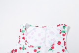 Women Sleeveless Printed Crop Top and Drawstring Shorts Two-piece Set