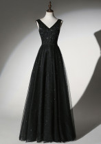 Black Evening Dress Plus Size Slim Fit Formal Party Long Dress （Processing time need 3-6 days）