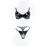 Push Up Lace Bra Thong Lingerie Transparent Sexy Underwear