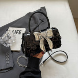 Women Sequin Bow Chain Crossbody Bag