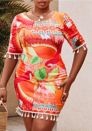 Women Multi-Color Printed Backless Dress