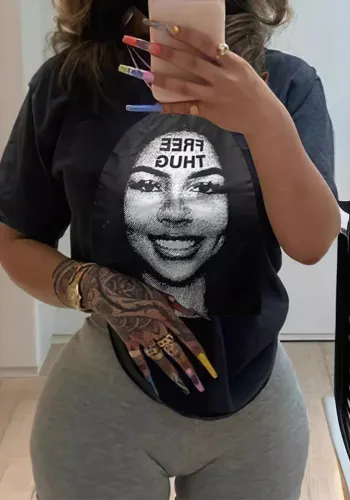 Women Summer Short Sleeve Printed T-Shirt