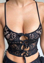 Women Sexy Lace See-Through Strapless Top