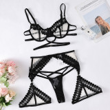Women lace See-Through contrasting color Sexy Lingerie two-piece set