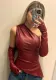 Women Summer Sleeveless Slash Shoulder Pu Leather Plus Sleeve Top