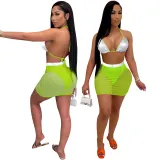 Spring And Summer Swimwear Women's Bra Mesh Sequin Skirt Two-Piece Set