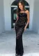 Women's Summer Fashion Sexy Lace Hollow Slim Strapless Dress