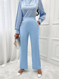 Summer Fashion Women's Solid Color High Waist Slim Straight Trendy Trousers