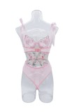 Embroidery See-Through Mesh Sexy Women's Bodysuit Lingerie