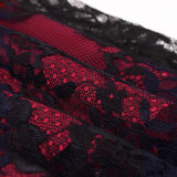 Women's Purple Strap Lace-Up Gothic Lace A-Line Dress