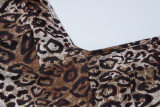 Women's Summer Leopard Print Sexy V-Neck Strap Low Back Bodysuit