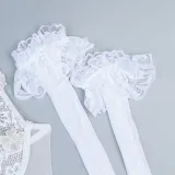 Women Leg Socks Flower Embroidered Sexy Lingerie Three-Piece