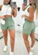 Women Contrast Color Thank Top and Shorts Casual Two-piece Set