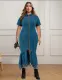 Elegant Plus Size Women's Denim Dress