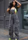 Women Loose Denim Pocket Jumpsuit