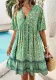 Women Spring Summer Holidays Casual Printed V Neck Dress