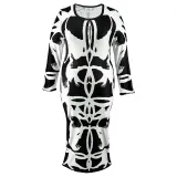 Plus Size Women's Sexy U Neck Long Sleeve Dress