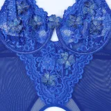 Women Leg Socks Flower Embroidered Sexy Lingerie Three-Piece