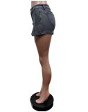 Women's pleated mini Denim Shorts