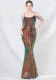 luxury sequins beaded long evening dress