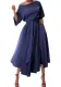 Women Slash Shoulder Lace-Up Chic Elegant Solid Irregular Dress
