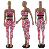 Women Printed Sleeveless Top and Pant Two-piece Set