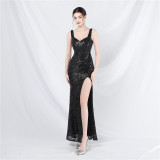 Women sequined evening gown