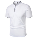 Men's Summer Solid Short Sleeve Polo T-shirt