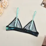 Mesh Printed Sexy See-Through Four-Piece Lingerie Set