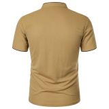 Men's Summer Solid Short Sleeve Polo T-shirt