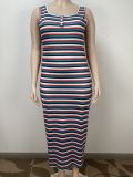 Plus Size Women Striped Dress