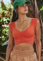 Pleated Wide Shoulder Strap Yoga Vest Slim Fit Sexy Women's Sports Bra With Chest Pads