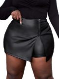Solid Color Fashionable Sexy Pu Leather Shorts