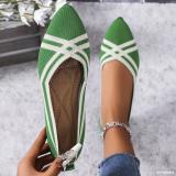 Women Pointed Toe Knitting Autumn Flat Shoes