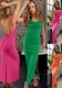 Women Sexy Backless Pleated Strap Dress