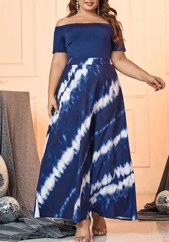 Plus Size Women Elegant Off Shoulder Dress