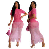 Women gradient knitting beach skirt