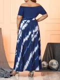 Plus Size Women Elegant Off Shoulder Dress