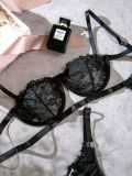 Women lace See-Through Sexy Lingerie two-piece set