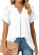 Women summer v-neck petal sleeve shirt