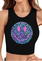 Women Casual Crop Letter Print Top