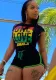 Women Letter printed short-sleeved top and shorts two-piece set
