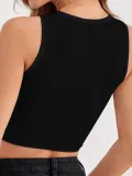 Women Casual Crop Letter Print Top