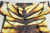 Women Butterfly Print Sleeveless Halter Neck Dress