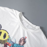 Plus Size Women Summer Street Print Half-Sleeve T-Shirt