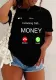 Women Letter Print Round Neck T-Shirt