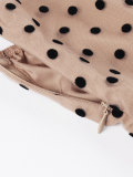 Women Lace-Up Strap Polka Dot Vintage Maxi Dress